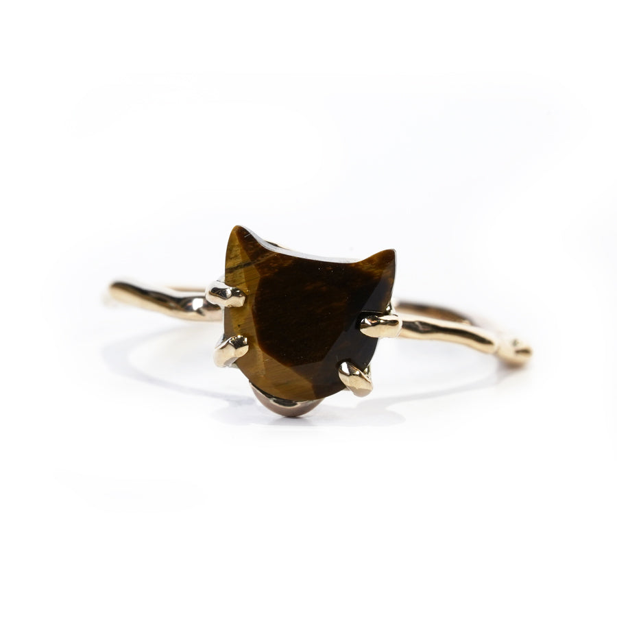 Charm Cat Ring No.1179/ Tiger's eye