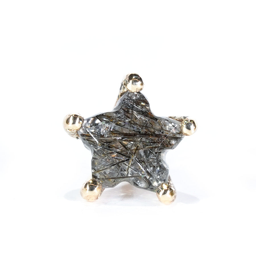 Charm Pierce No.1261/Black Rutilelated Quartz