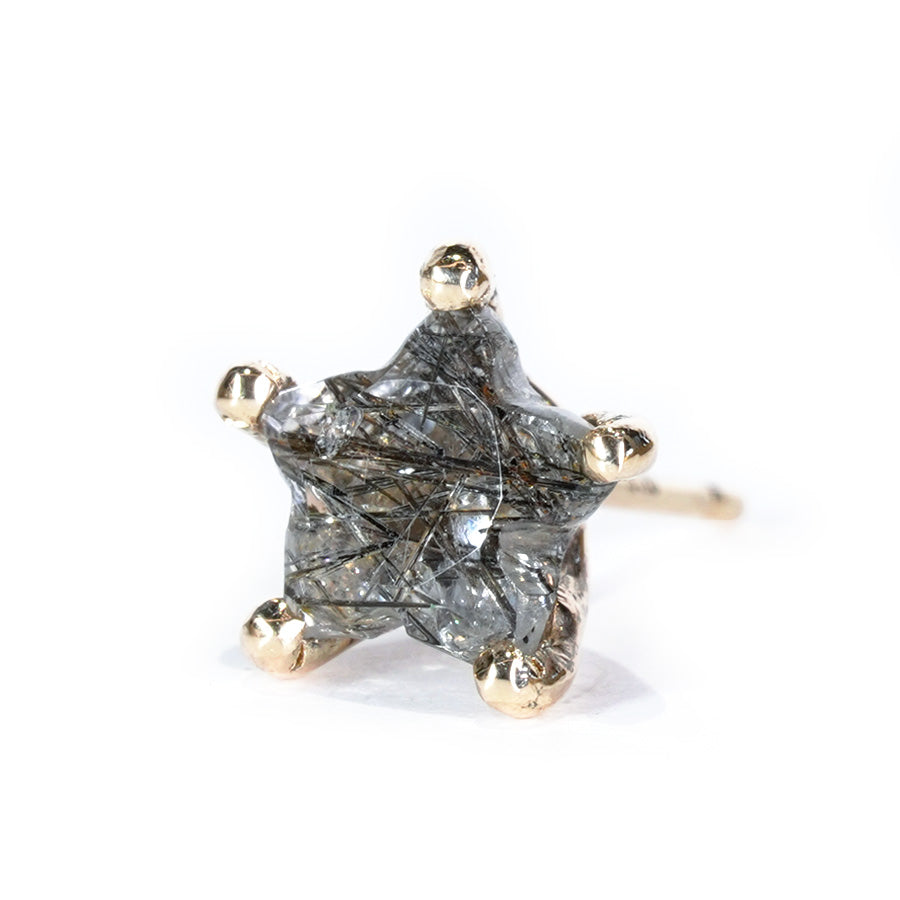 Charm Pierce No.1261/Black Rutilelated Quartz