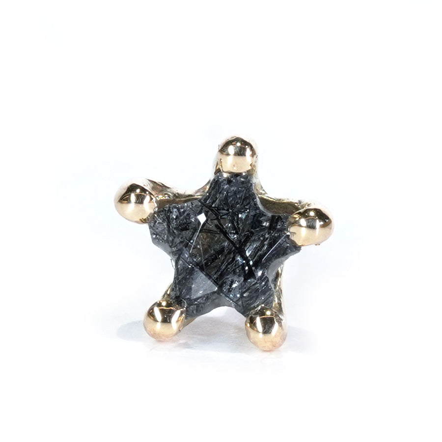 Charm Pierce No.1264/Black Rutilelated Quartz