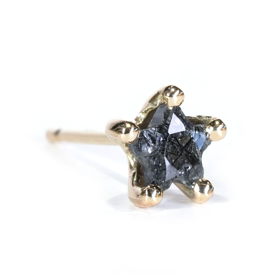 Charm Pierce No.1264/Black Rutilelated Quartz