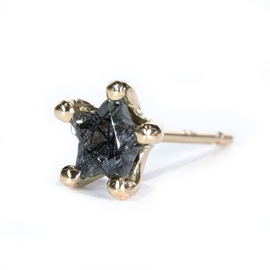 Charm Pierce No.1264/Black Rutilelated Quartz