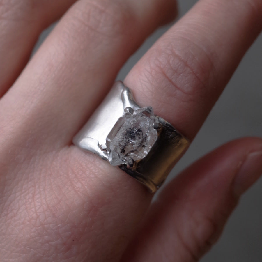 Charm Ring №1091 / Herkimer Diamond