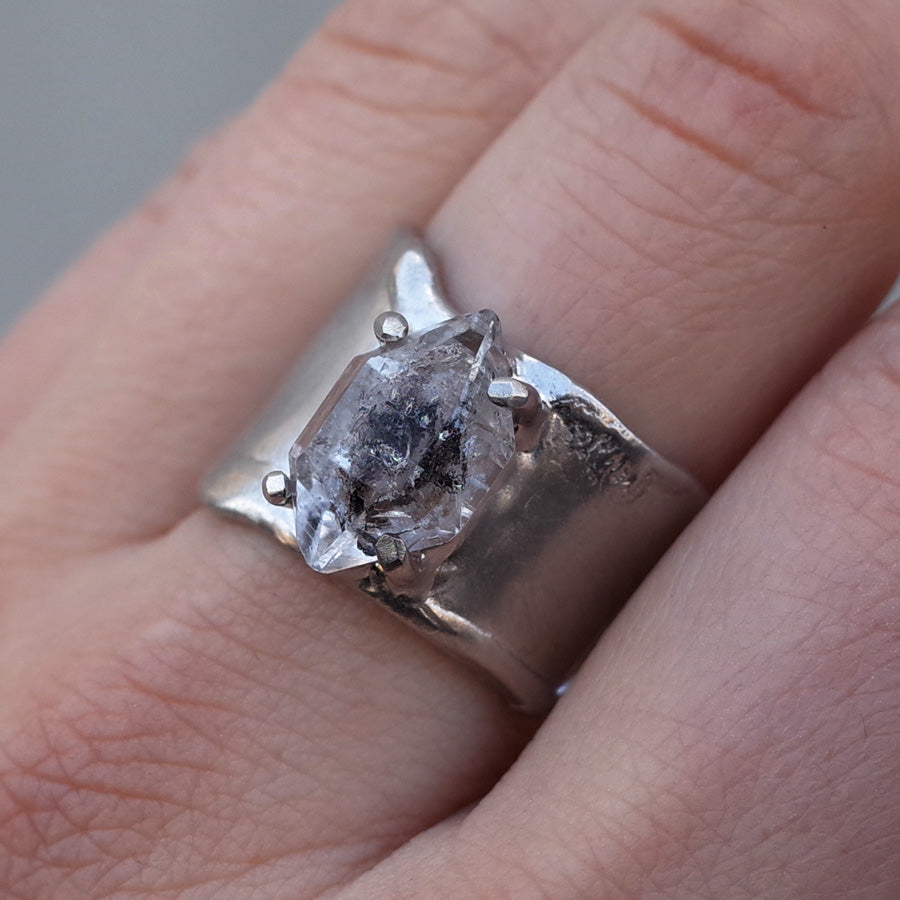 Charm Ring №1091 / Herkimer Diamond