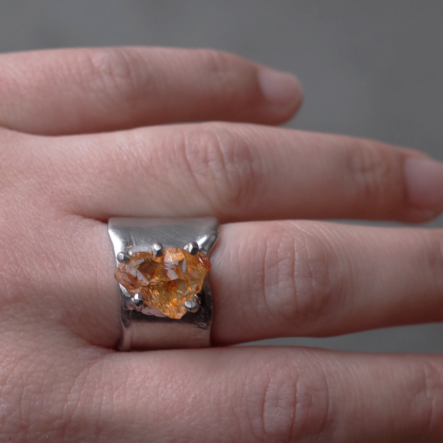 Charm Ring №1329/ Citrine