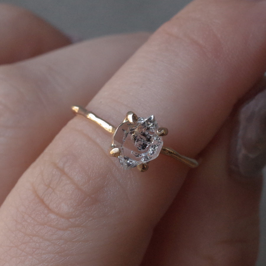Charm Ring No.1363/ Herkimer Diamond