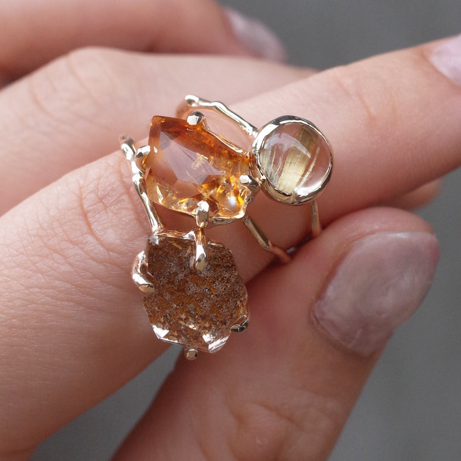 Charm Ring No.1388/ Rutilelated Quartz