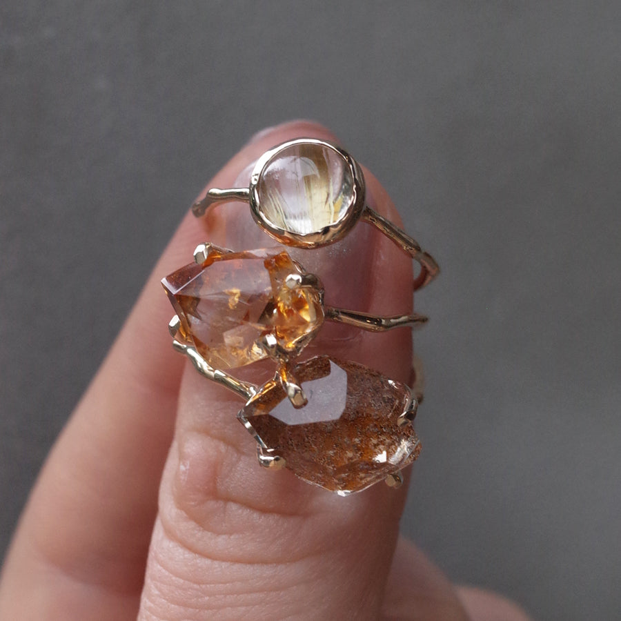 Charm Ring No.1388/ Rutilelated Quartz