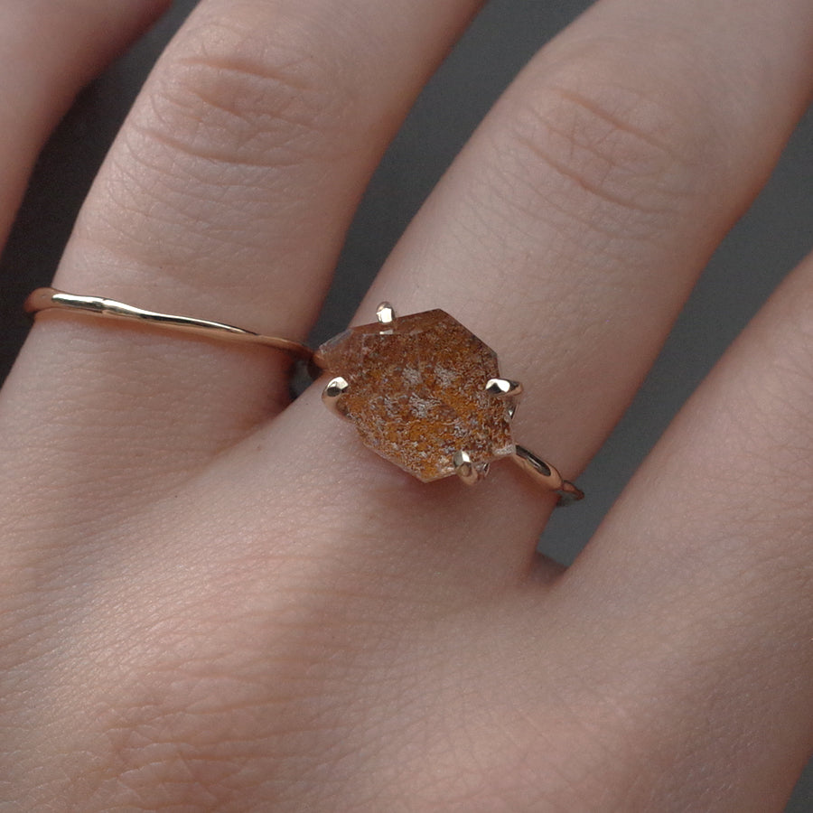 Charm Ring No.1390/ Garden Quartz