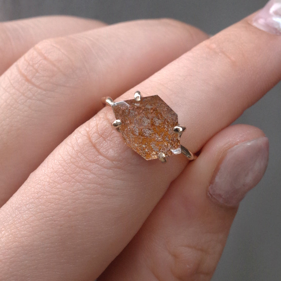 Charm Ring No.1390/ Garden Quartz
