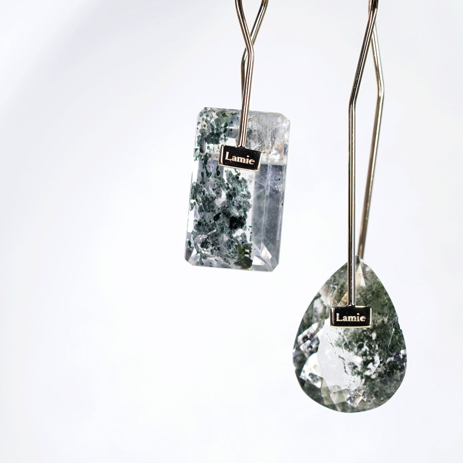 Bag ピアス №2105/ Himalayan Crystal Quartz
