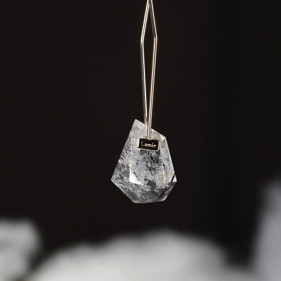 Bag ピアス №2112/ Tourmaline in Quartz