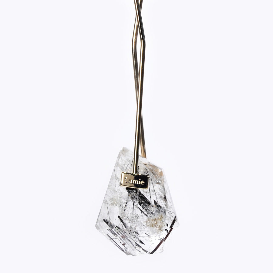 Bag ピアス №2112/ Tourmaline in Quartz