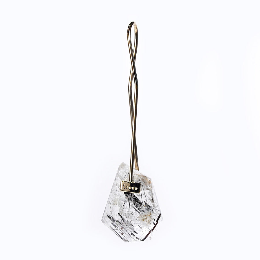Bag ピアス №2112/ Tourmaline in Quartz