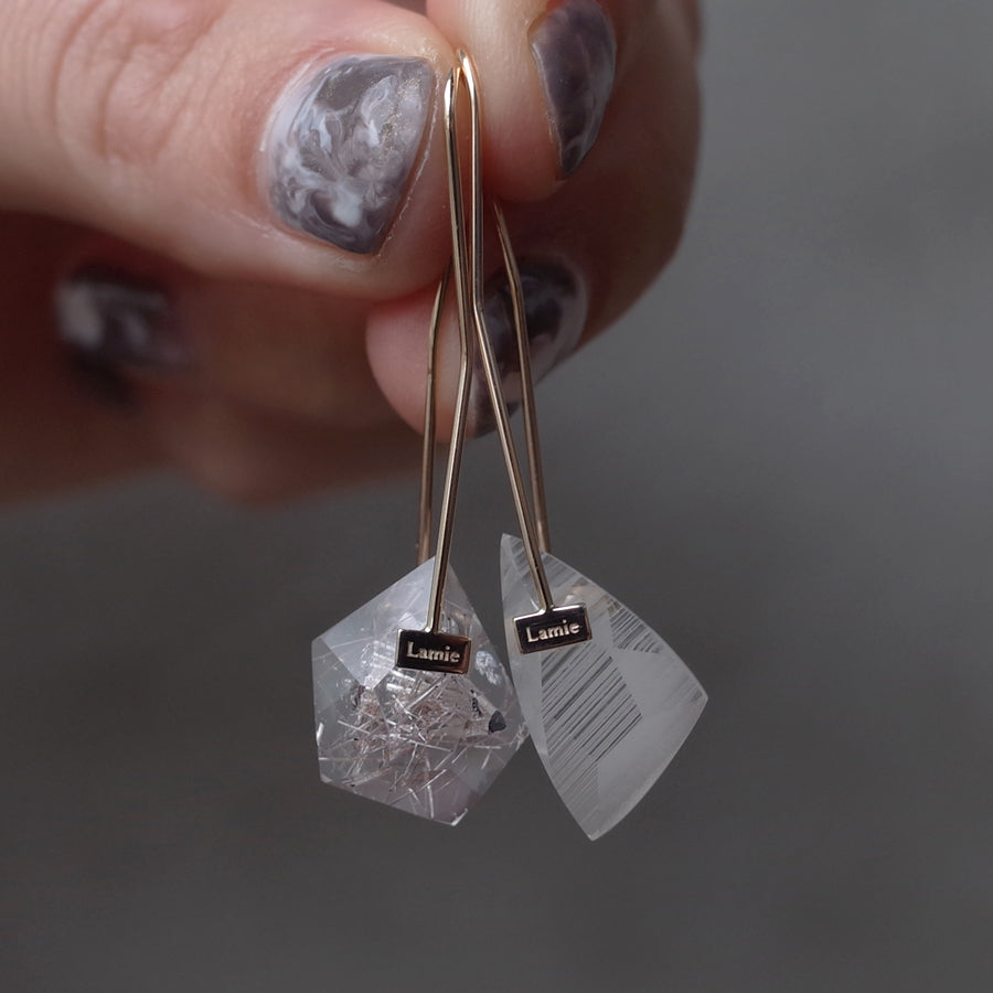 Bag ピアス  №2136/ Silver Rutile Quartz