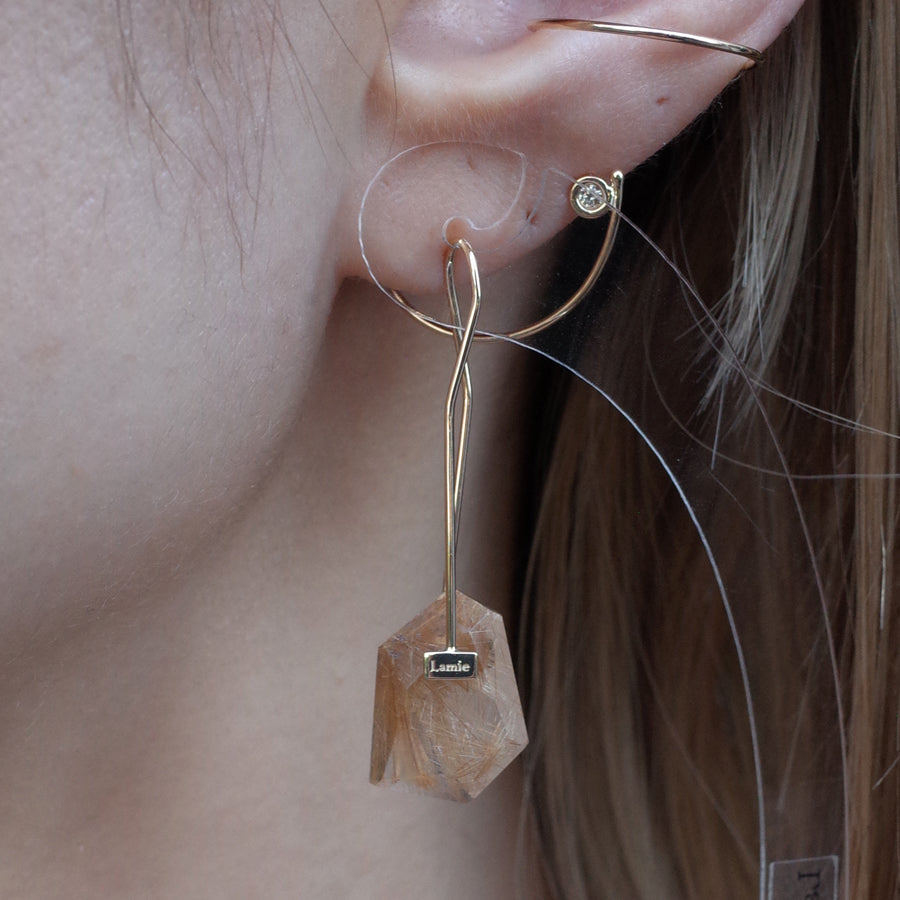 Bag ピアス №2124/ Rutilelated Quartz