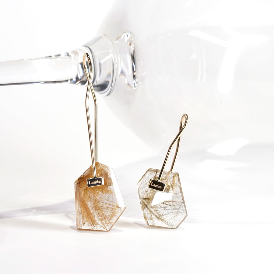 Bag ピアス №2124/ Rutilelated Quartz