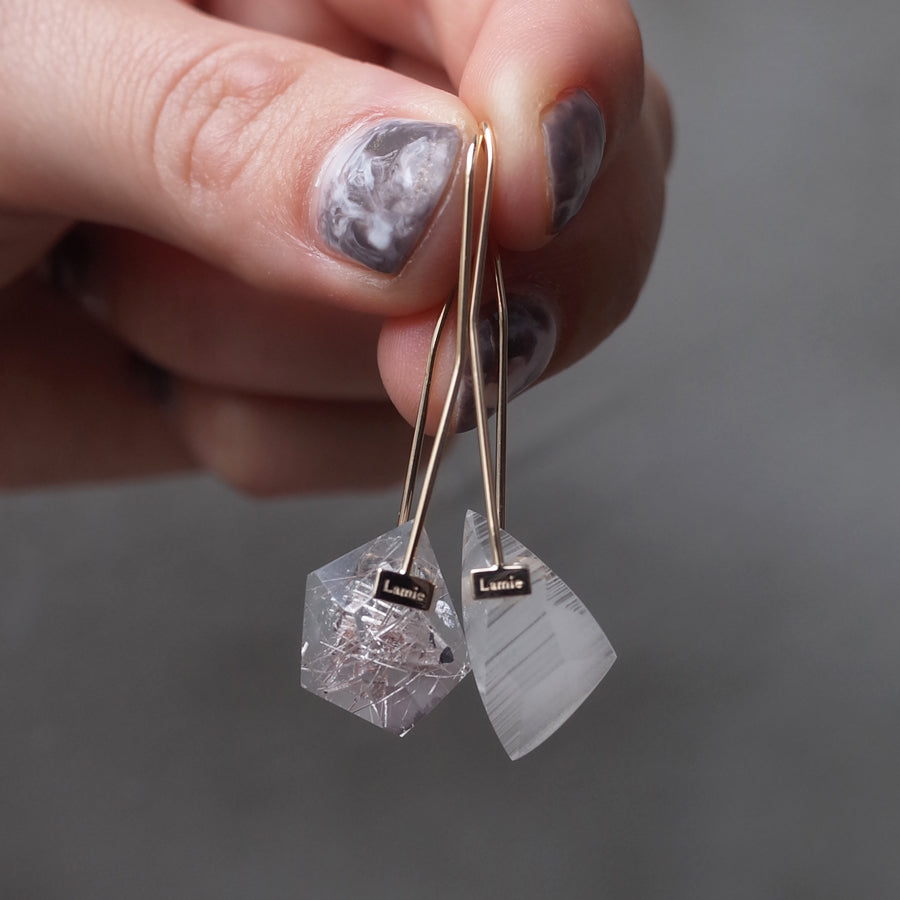 Bag ピアス  №2136/ Silver Rutile Quartz