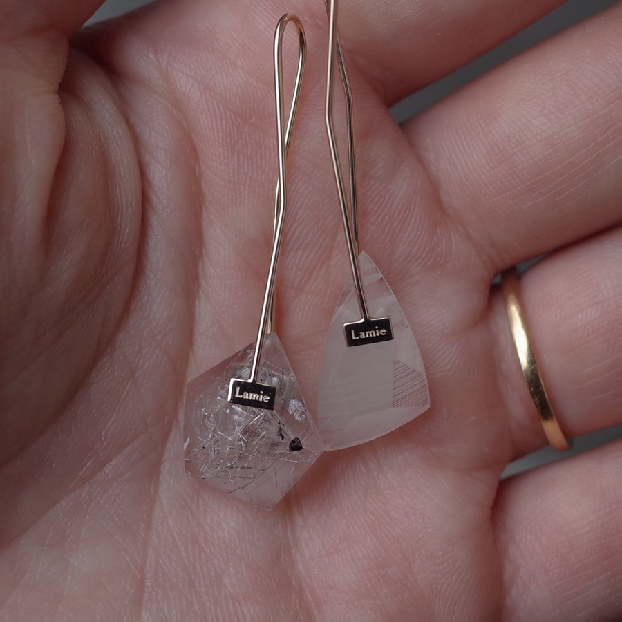 Bag ピアス  №2136/ Silver Rutile Quartz