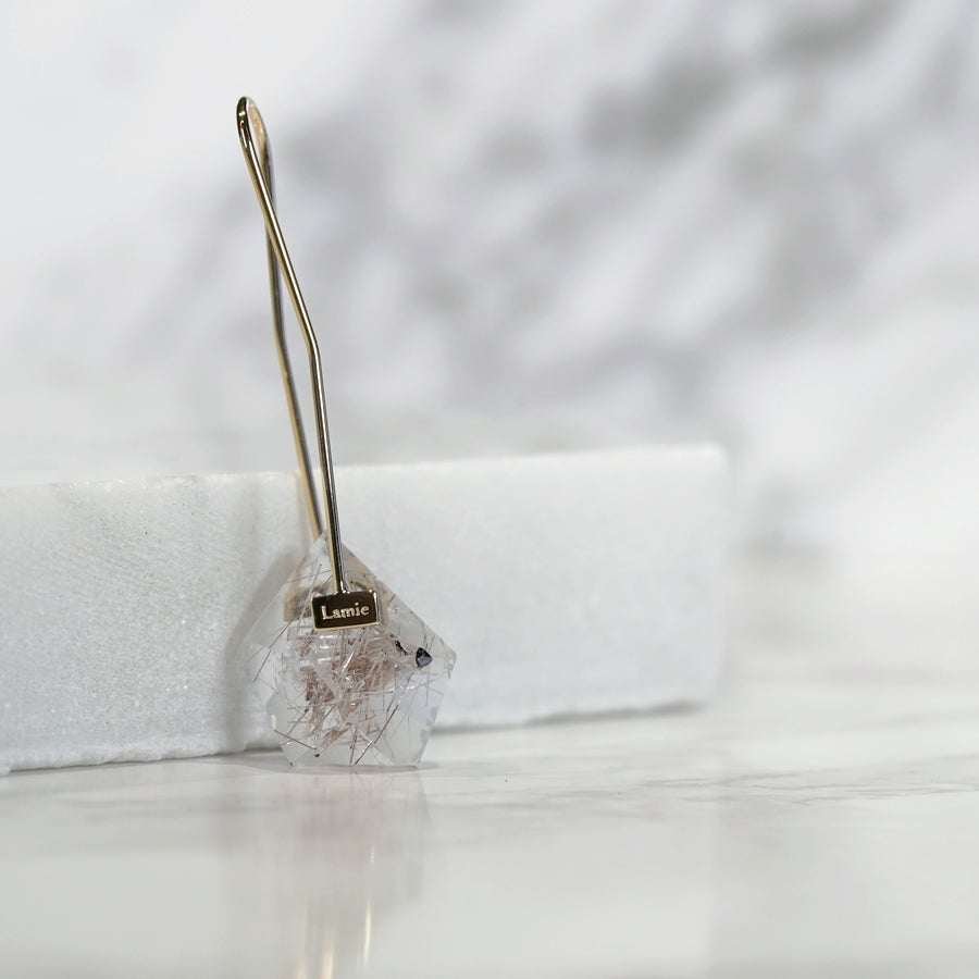 Bag ピアス  №2136/ Silver Rutile Quartz