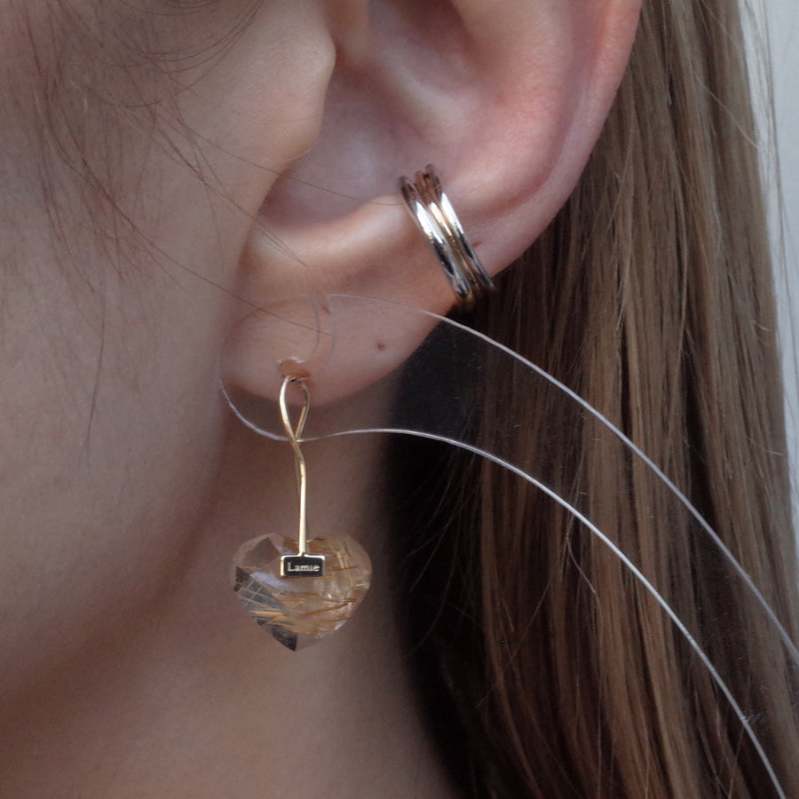 Bag ピアス  №2144/ Rutilelated Quartz