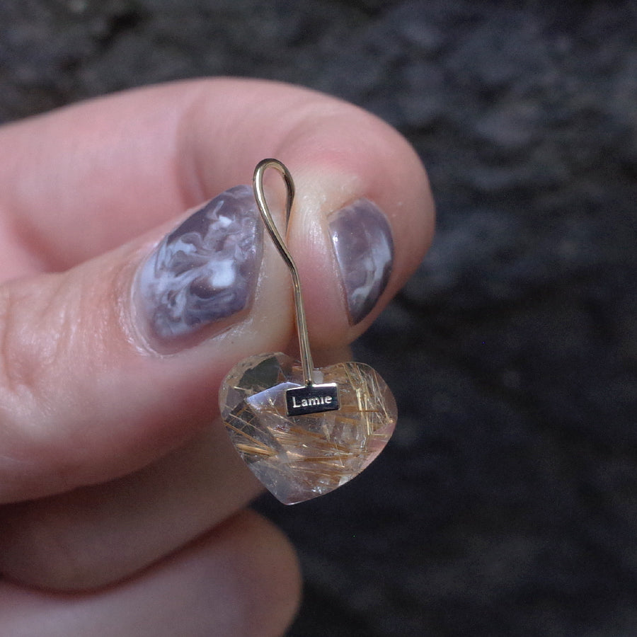 Bag ピアス  №2144/ Rutilelated Quartz