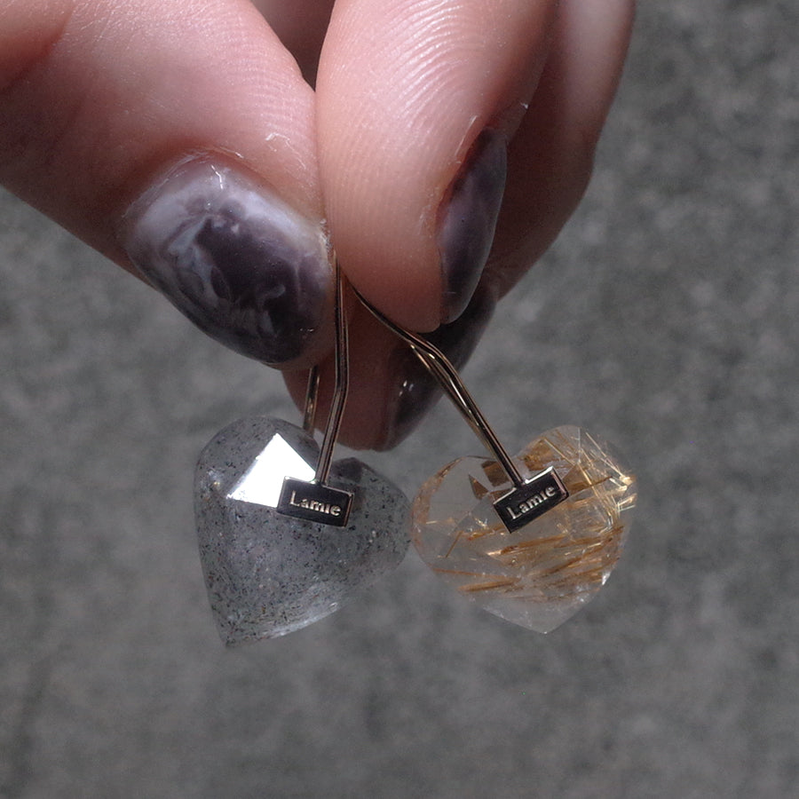 Bag ピアス  №2144/ Rutilelated Quartz