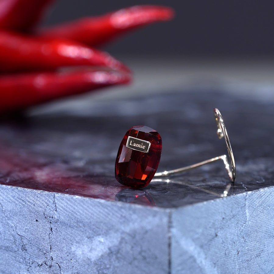 Bag イヤカフ №4302/ Garnet