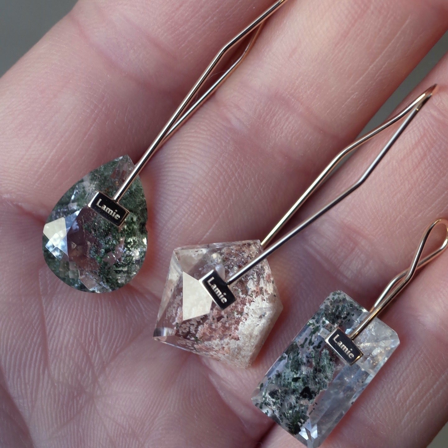 Bag ピアス №2105/ Himalayan Crystal Quartz