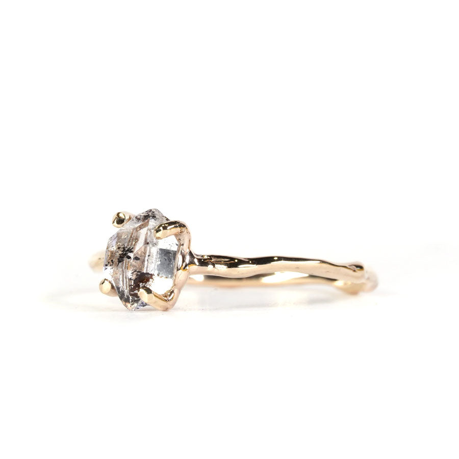 Charm Ring №874/Diamond Quartz