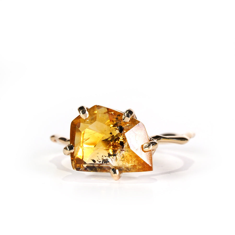 Charm Ring No.962/Cacoxenite in Citrine