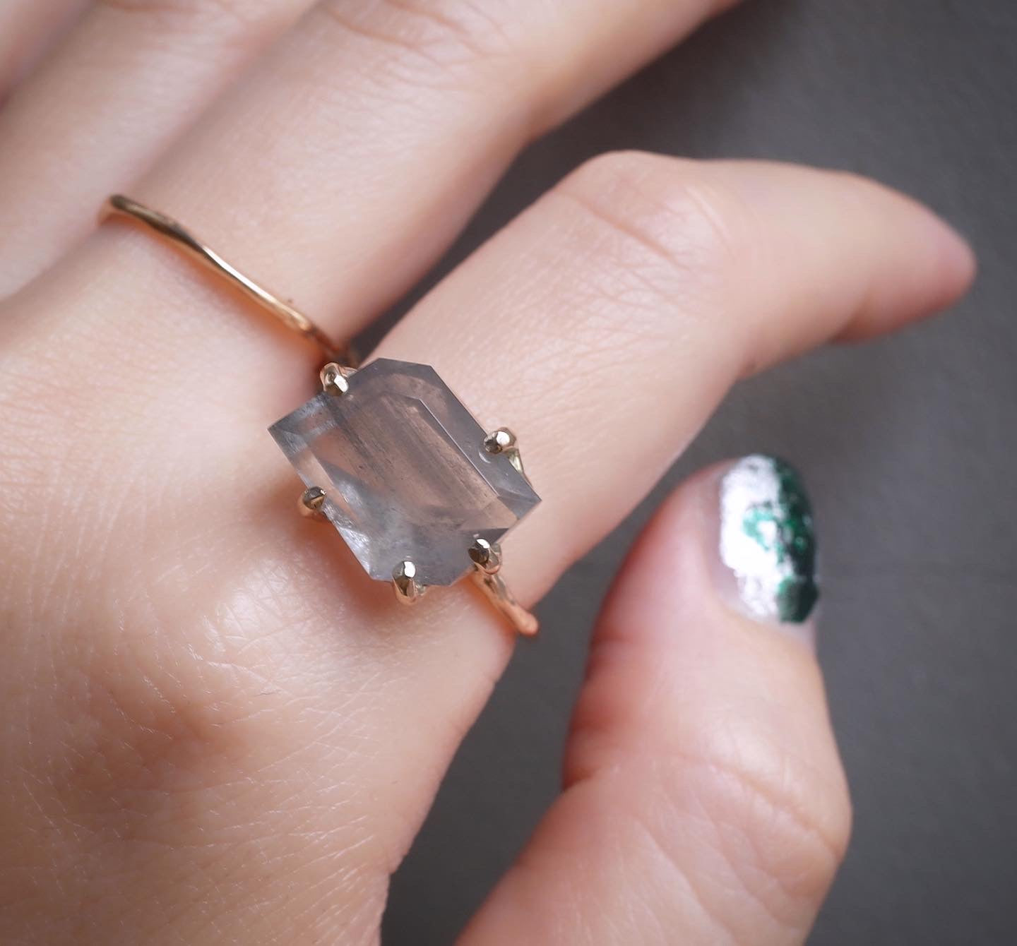 Charm Ring No.999/Inclusion Quartz