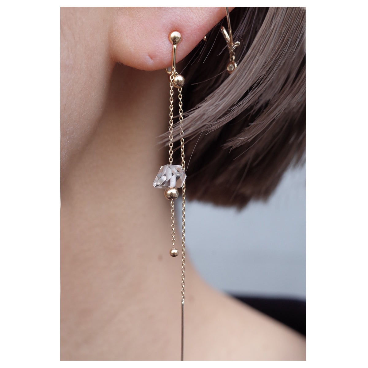 Glide Earrings (Herkimer Diamond)