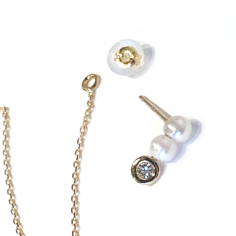 K18 Twin Akoya Chain (L) Earrings