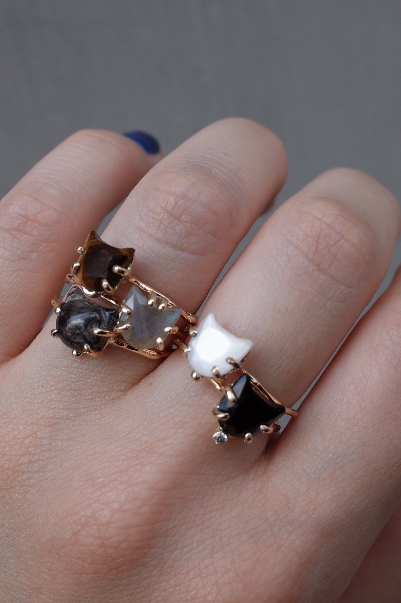Charm Cat Ring No.1179/ Tiger's eye