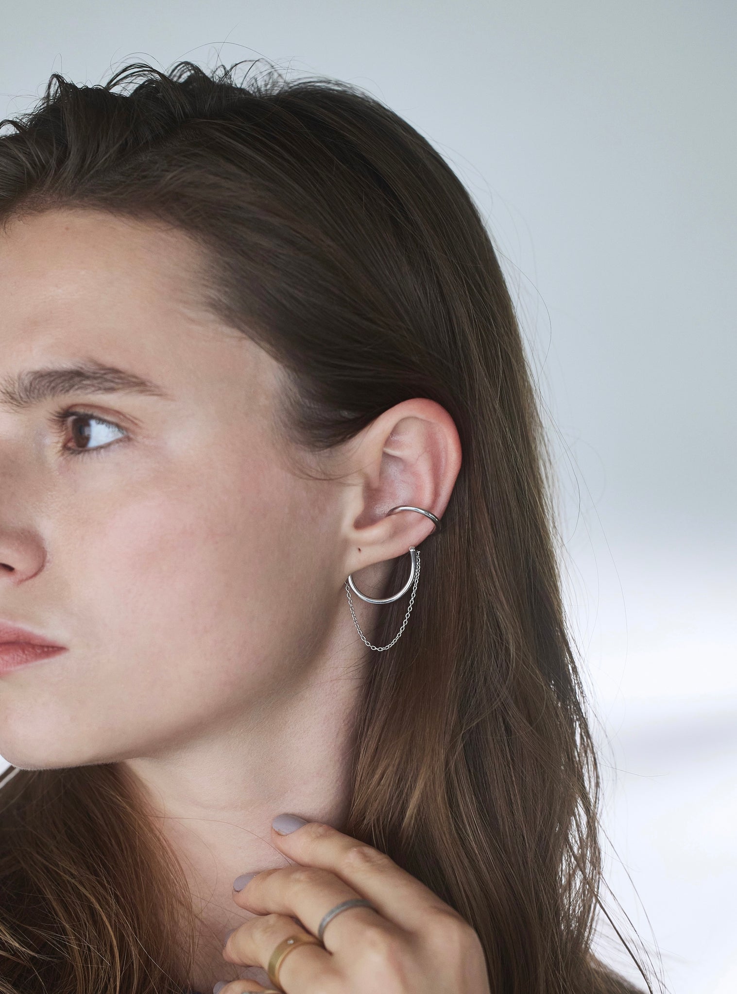 S Earcuff chain (M) Gold/Silver
