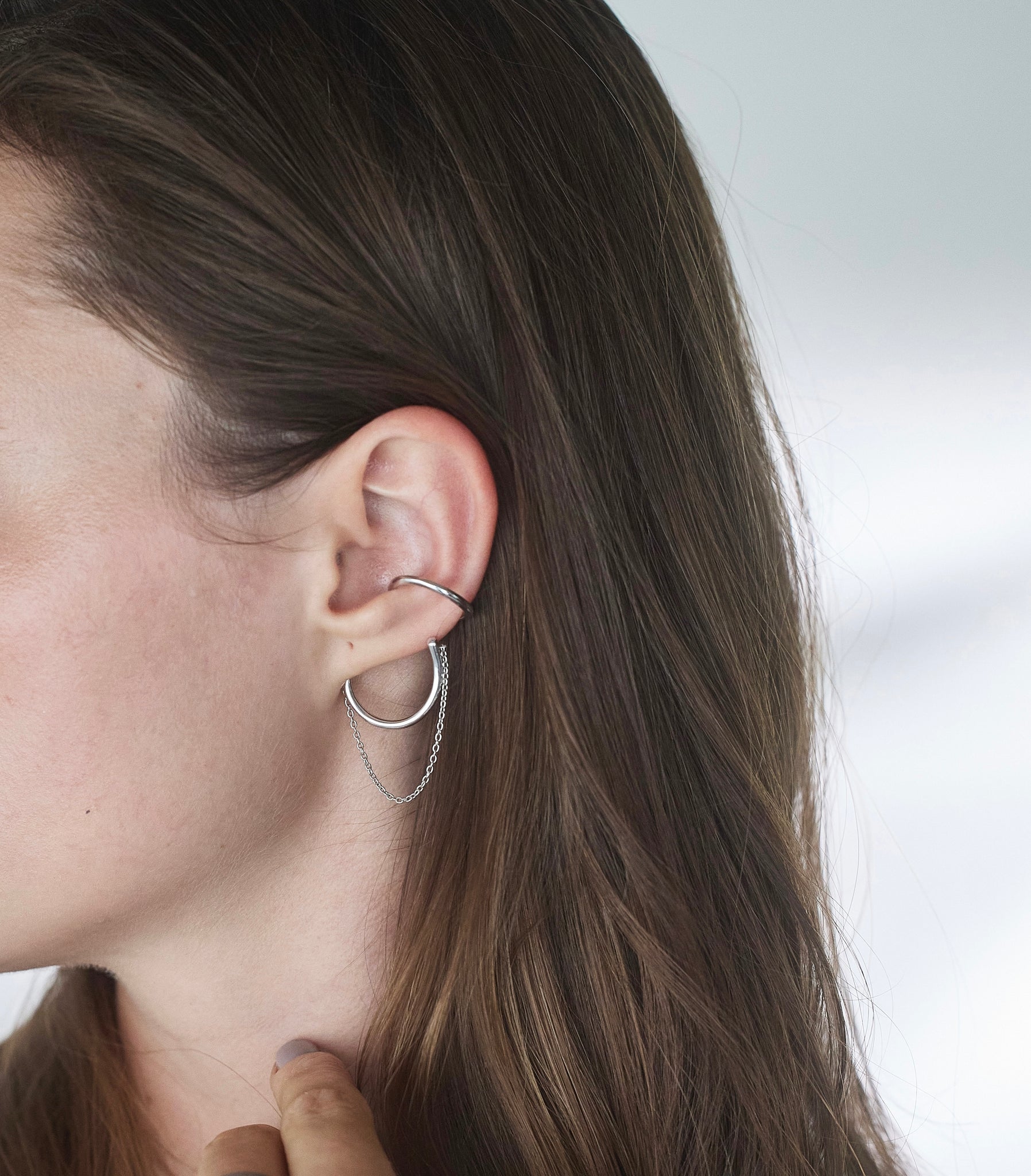 S Earcuff chain (M) Gold/Silver