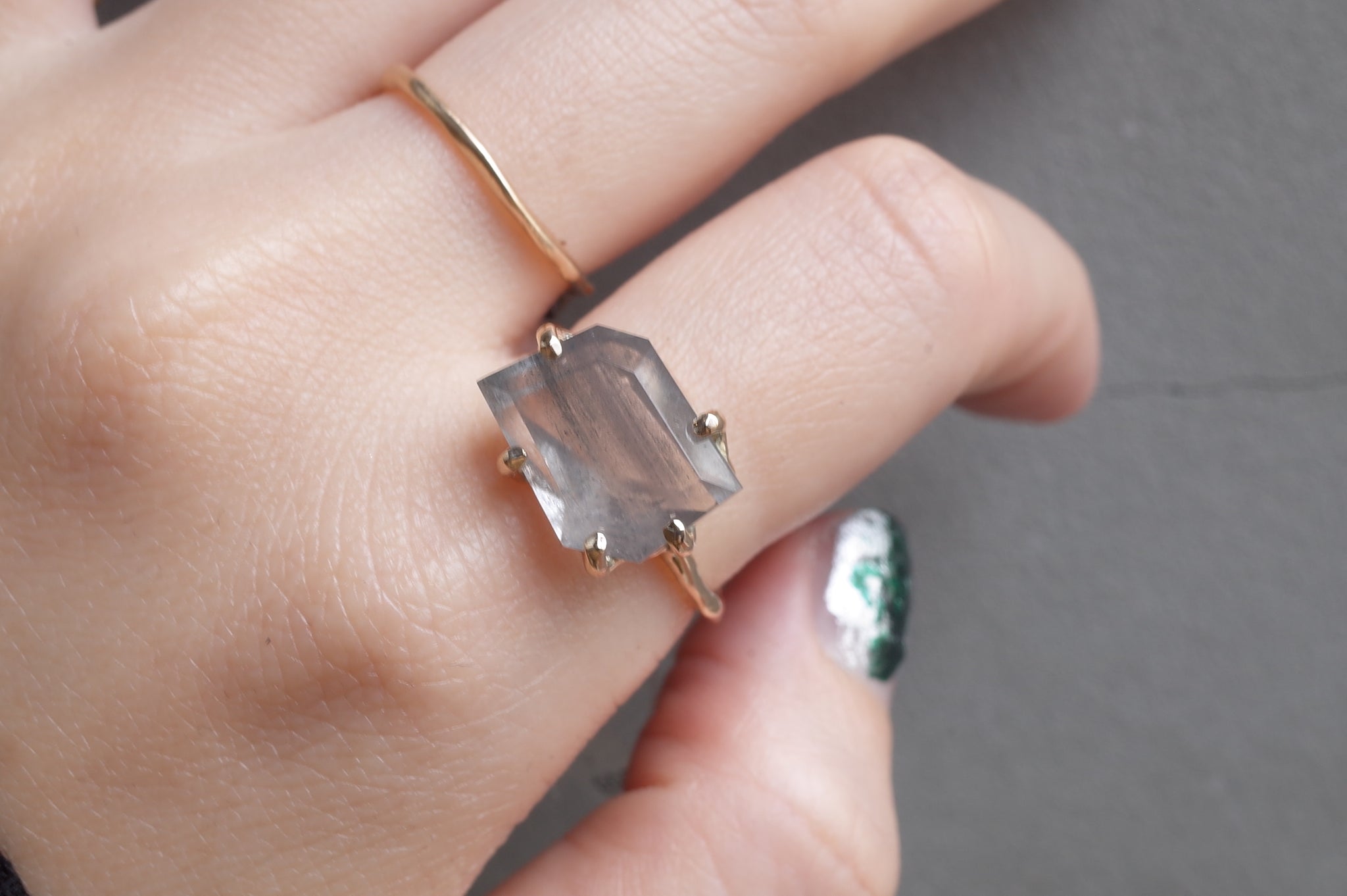 Charm Ring No.999/Inclusion Quartz