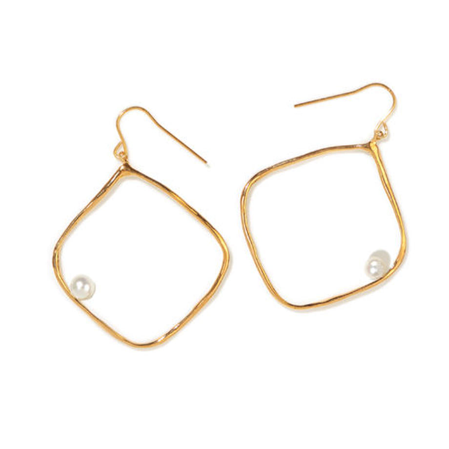 Pearl Square ピアス/イヤリング (Gold)