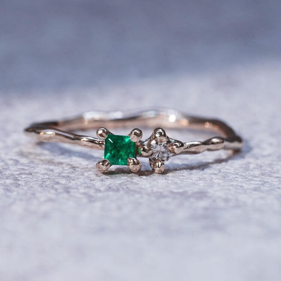 Charm Ring No.730/ Emerald×Diamond