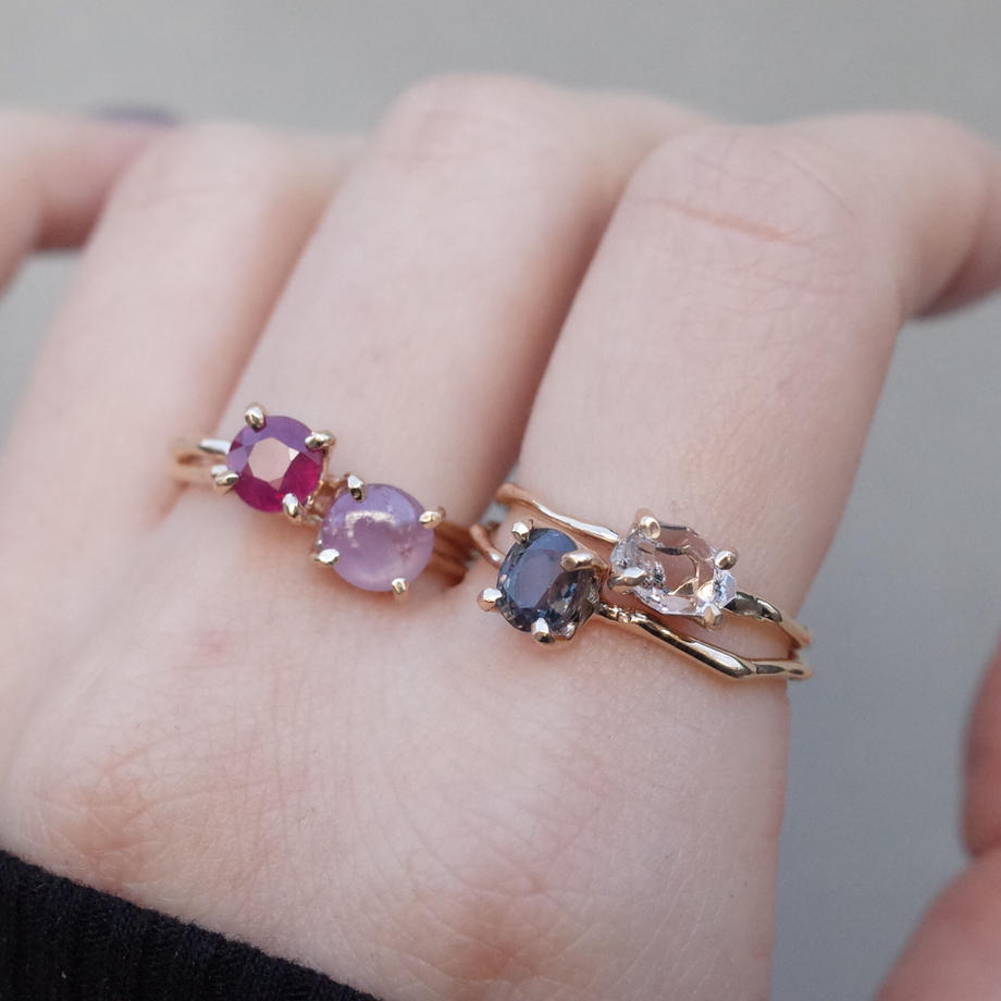 Charm Ring №865/Pink Star Sapphire