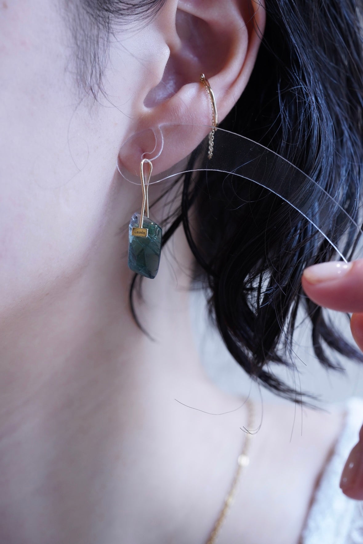 Bag Earrings No. 2033/ Tourmaline