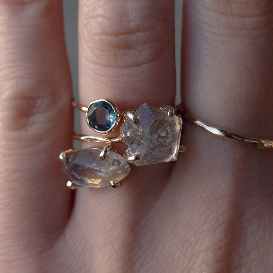 Charm Ring No.1232/ Pyrite in Quartz