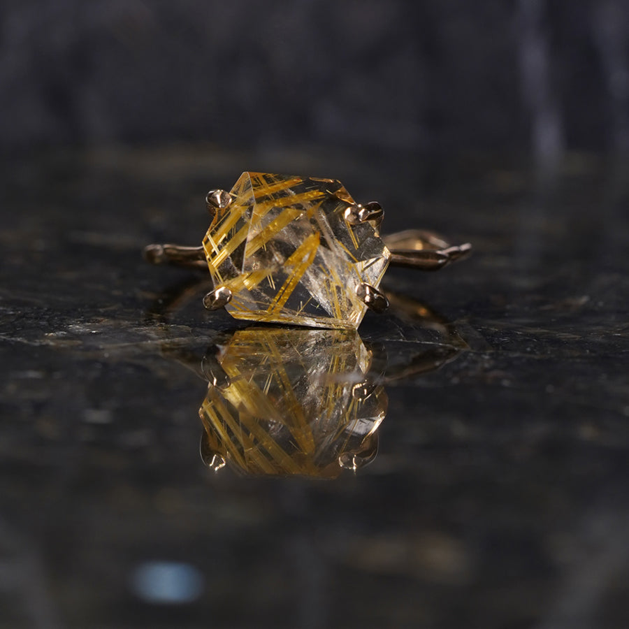 Charm Ring No.1240/ Rutilelated Quartz