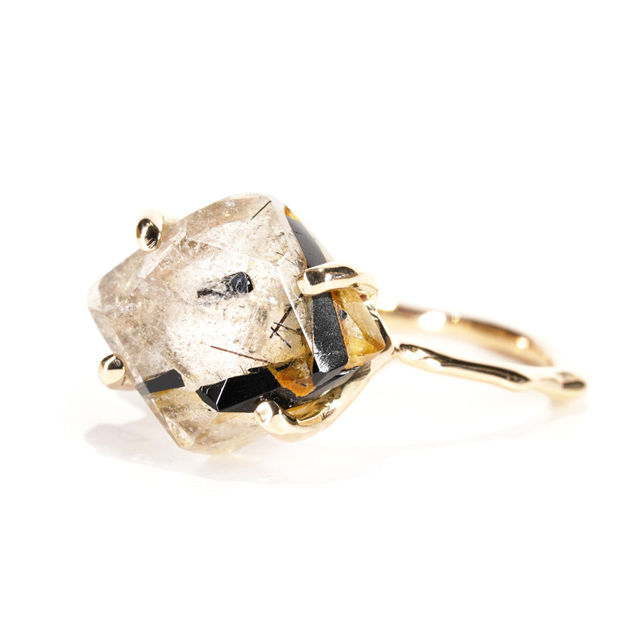 Charm Ring No.1245/ Tourmaline in Quartz