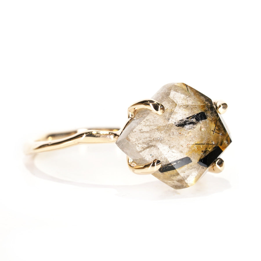 Charm Ring No.1245/ Tourmaline in Quartz