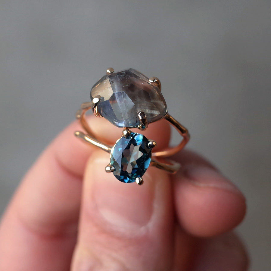 Charm Ring No.1301/ Moss Aquamarine