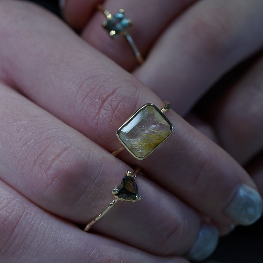 Charm Ring No.1309/ Rutilelated Quartz