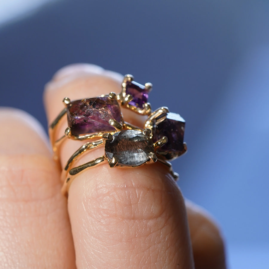 Charm Ring No.1316/ Moss Aquamarine