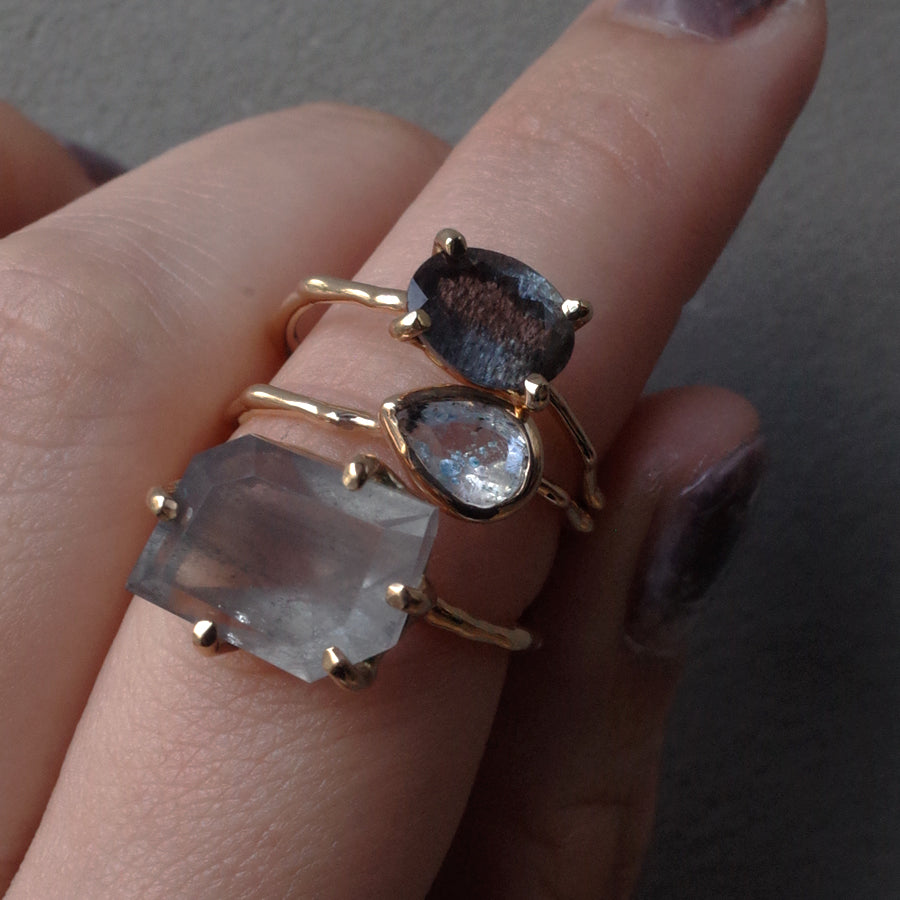 Charm Ring No.1341/ Gilalite in Quartz